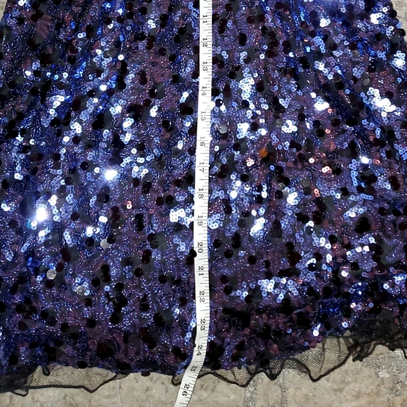 Royal Blue Sequined Strapless Formal Dress - Picture 9 of 14